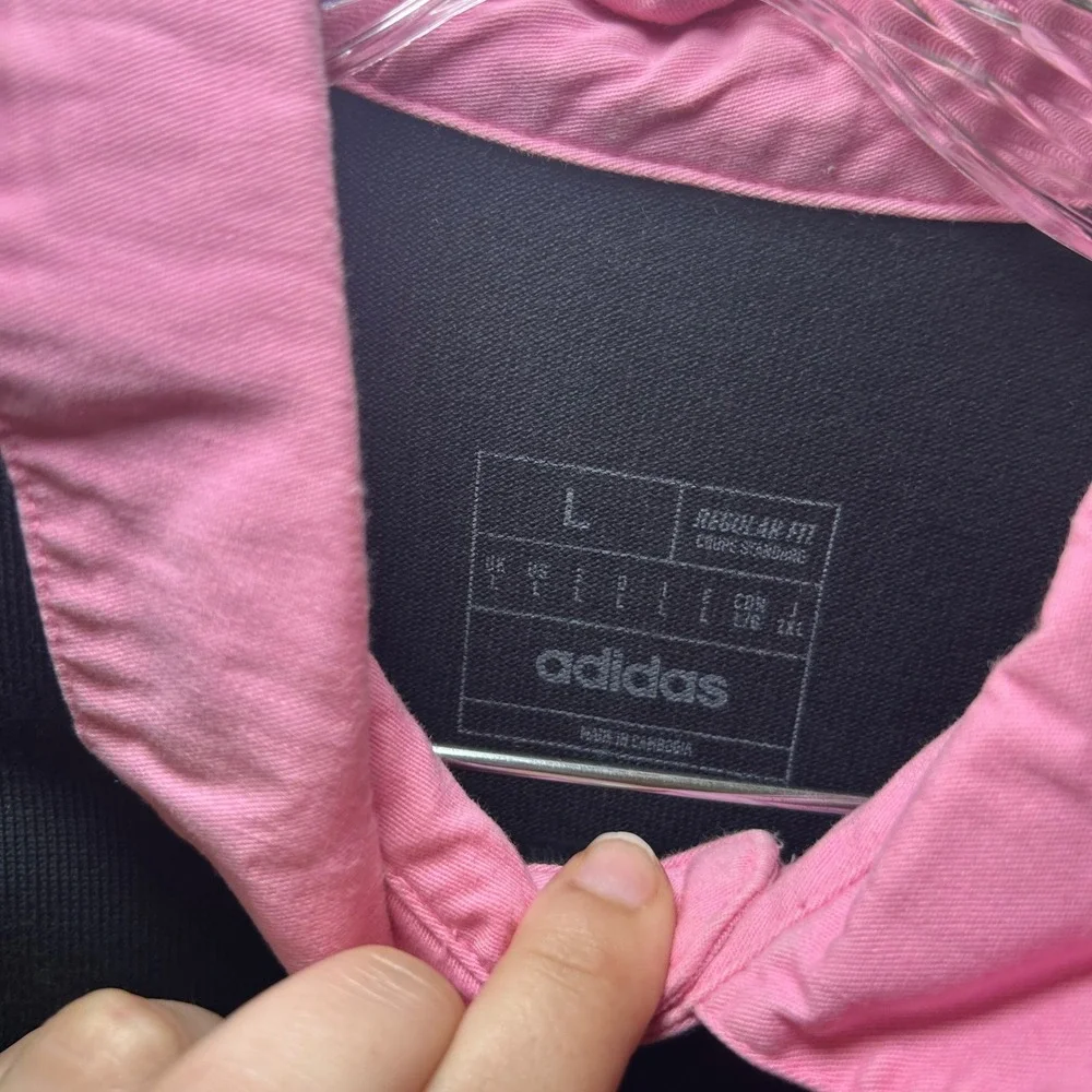 Adidas Inter Miami CF Rugby Shirt Mens Large Black Pink Long Sleeve Polo L